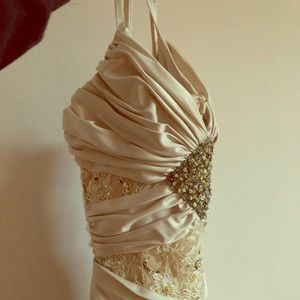 Vintage Mandalay beaded gown, embroidery